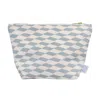 Dance Happy Designs Women's Esther Cosmetic Bag In Steel Blue/beige