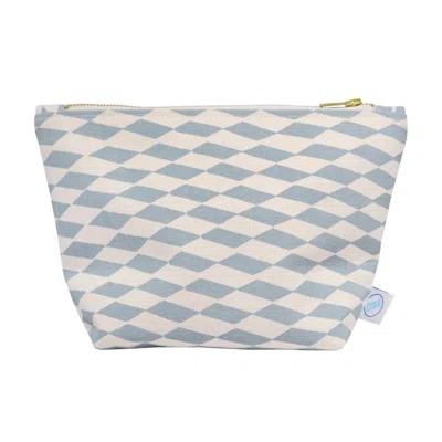 Dance Happy Designs Women's Esther Cosmetic Bag In Steel Blue/beige