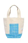 Dance Happy Designs Women's Grid Mini Tote Bag In Ivory/blue