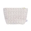 Dance Happy Designs Women's Tiny Dots Cosmetic Bag In Beige/steel Blue