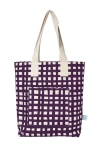 Dance Happy Grid Carry All Tote Bag In Italian Plum