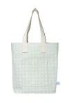Dance Happy Grid Carry All Tote Bag In Mint