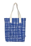 Dance Happy Grid Carry All Tote Bag In Navy