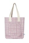 Dance Happy Grid Carry All Tote Bag In Orchid
