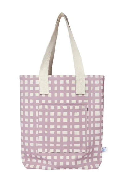Dance Happy Grid Carry All Tote Bag In Orchid