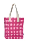 Dance Happy Grid Carry All Tote Bag In Rose