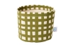 Dance Happy Grid Round Bin/canvas Planter In Green