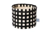 Dance Happy Grid Round Bin/canvas Planter In Black