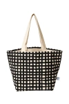 Dance Happy Grid Wide Tote Bag In Black