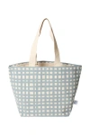 Dance Happy Grid Wide Tote Bag In Steel