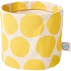 Dance Happy Large Circles Round Bin/canvas Planter In Sunshine Yellow
