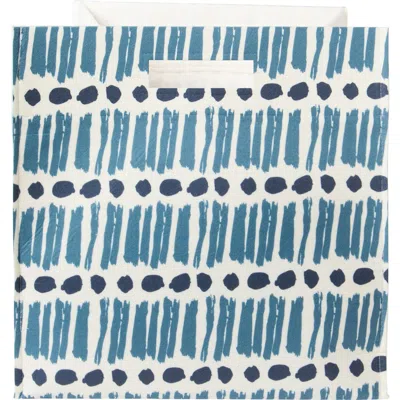 Dance Happy Lines & Dots Felt Storage Bin In Blue