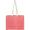 Dance Happy Micro Grid Mini Shopper Tote Bag In Coral