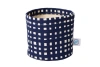Dance Happy Micro Grid Round Bin/canvas Planter In Navy