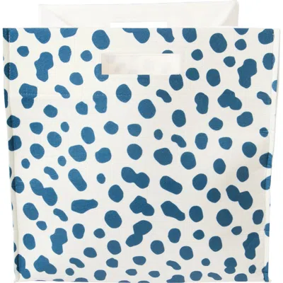 Dance Happy Spots Felt Storage Bin In Ocean Blue