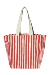 Dance Happy Stripes Wide Tote Bag In Nantucket Red
