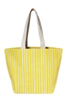 Dance Happy Stripes Wide Tote Bag In Sunshine Yellow