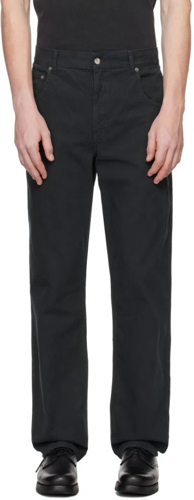 Dancer Black Five-pocket Trousers In Washed Black