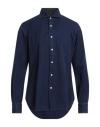 Dandylife By Barba Man Denim Shirt Midnight Blue Size 16 Cotton In Blue