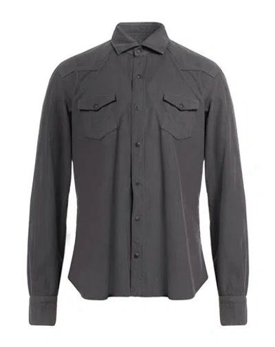 Dandylife By Barba Man Shirt Charcoal Size 17 Cotton In Gray