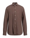 Dandylife By Barba Man Shirt Khaki Size 17 ½ Linen In Beige