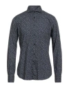 Dandylife By Barba Man Shirt Midnight Blue Size 17 Cotton In Black