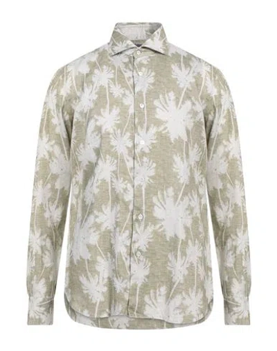 Dandylife By Barba Man Shirt Military Green Size 17 Linen