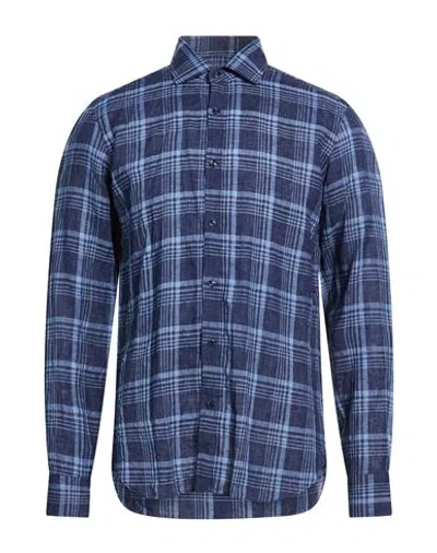 Dandylife By Barba Napoli Man Shirt Blue Size 15 ¾ Linen