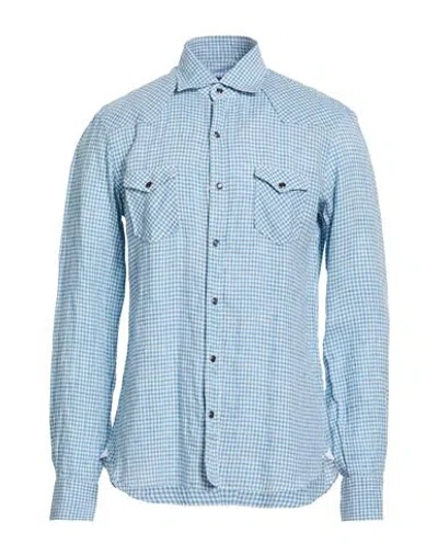 Dandylife By Barba Napoli Man Shirt Light Blue Size 16 Linen