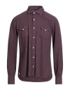 Dandylife By Barba Napoli Man Shirt Plum Size 17 Cotton In Purple