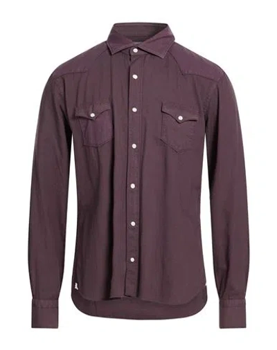 Dandylife By Barba Napoli Man Shirt Plum Size 17 Cotton In Purple