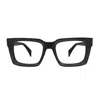 Dandy's Black Mr Big Rough Acetate Rectangular Sunglasses In Black
