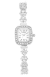Danecraft Crystal Mother-of-pearl Quartz Bracelet Watch, 20mm In Silver