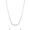 Danecraft Cubic Zirconia Stud Earrings & Frontal Necklace Set In Metallic