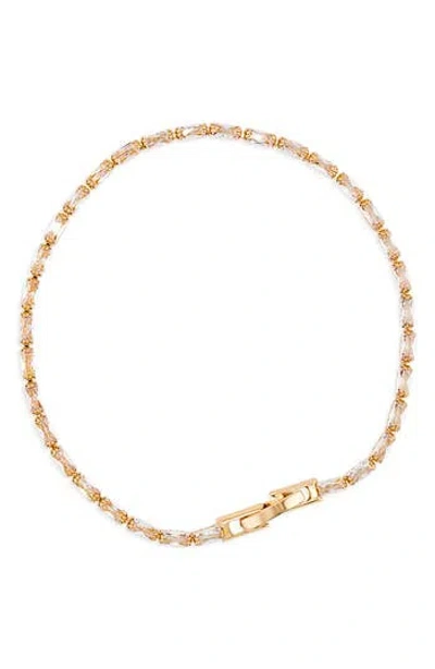 Danecraft Cubic Zirconia Tennis Bracelet In Gold