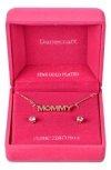 Danecraft Mommy Necklace & Cubic Zirconia Stud Earrings Set In Gold