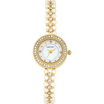 Danecraft Mother-of-pearl Quartz Bracelet Watch, 25mm In Gold