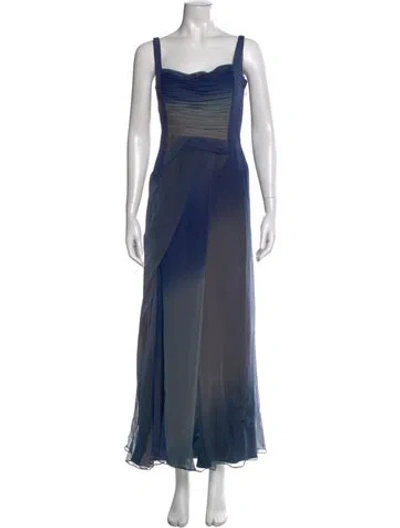 Pre-owned Danes Colorblock Pattern Long Dress