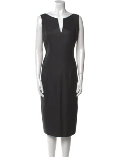 Pre-owned Danes Wool Midi Length Dress In Gray