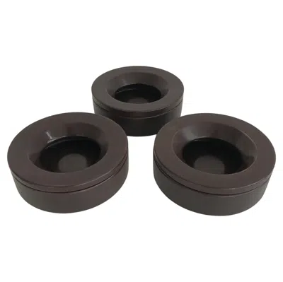 Pre-owned Danese Milano Angelo Mangiarotti Italian Ceramic Barbados Ashtrays Set For  1964 In Black