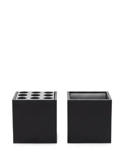 Danese Milano Maiorca Aluminum Pencil And Paperclip Holder In Black