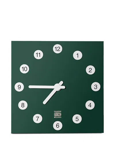 Danese Milano Oramai Square Wall Clock In Green
