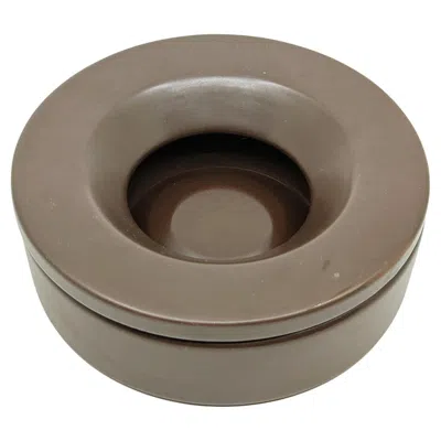 Pre-owned Danese Milano Small Brown Ceramic Barbados Ashtray By Angelo Mangiarotti For Danese, 1964