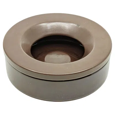 Pre-owned Danese Milano Small Brown Ceramic Barbados Ashtray By Angelo Mangiarotti For Danese, 1964
