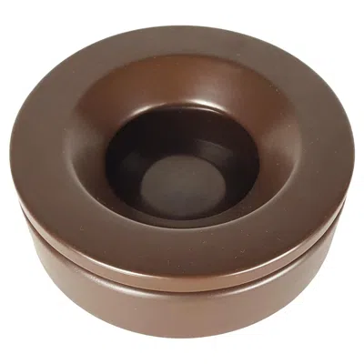 Pre-owned Danese Milano Small Brown Ceramic Barbados Ashtray By Angelo Mangiarotti For Danese, 1964