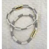 Dani & Em Women's Checkered Magnetic Clasp Statement Bracelet In White In White