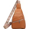 Dani & Em Women's Destiny Crossbody Sling Bag In Camel In Brown