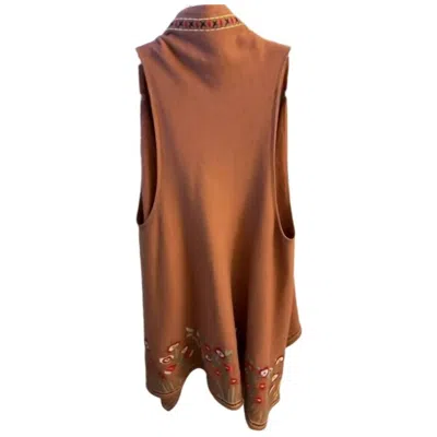 Daniali Women's Sleeveless Embroidered Vest In Rust In Brown