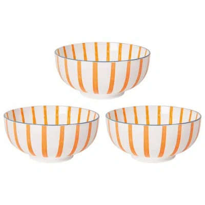 Danica Brands Set Of 3 Bowl Stamped Citrus Burst In Orange