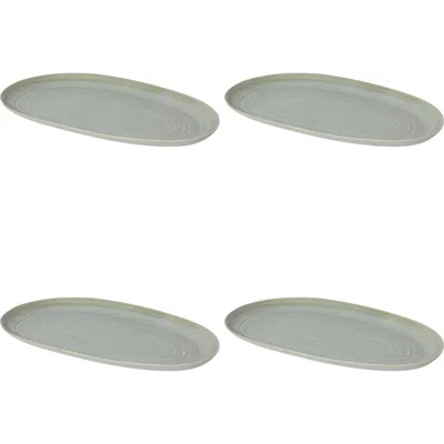 Danica Brands Set Of 4 Oval Platter 10.5 Inch In Gray
